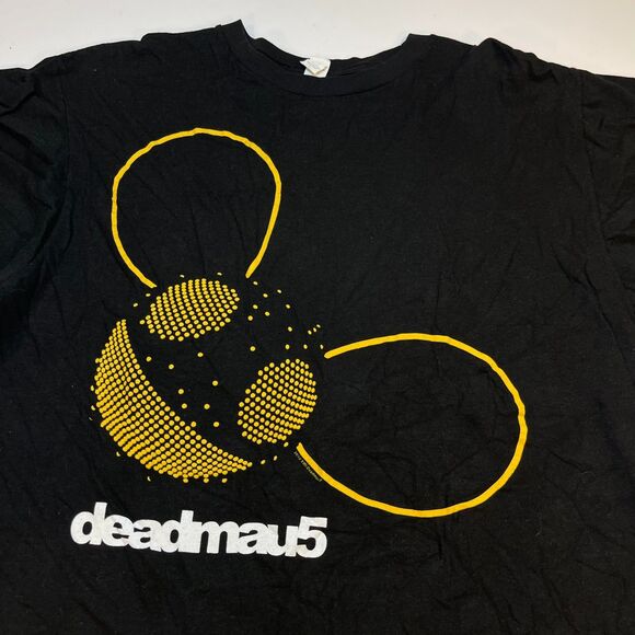 DEADMAU5 2010 EMI CONCERT TOUR PROMO SHIRT Sz Mens L Techno House EDM DJ - Picture 1 of 3